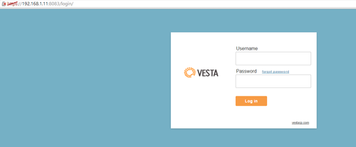 Vesta first login.png